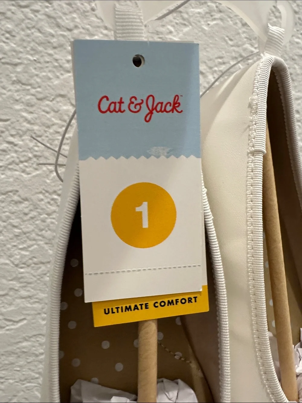 Cat & Jack White Girls' Bow Ballet Flats Wedding